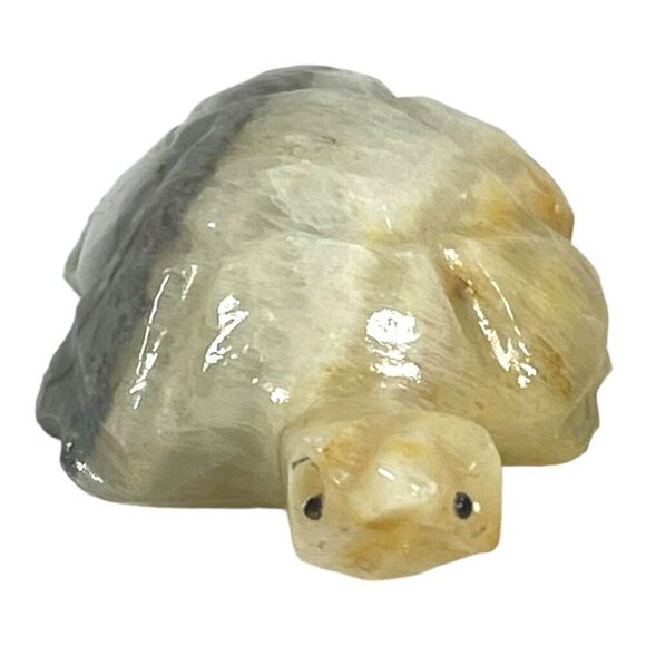 Lot of 3 Vintage Hand Carved Stone Turtle Figurines Paperweight Soapstone Set 3 - Picture 8 of 16